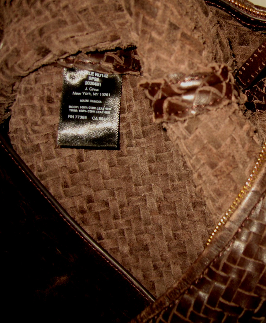MADEWELL The Essential Woven Leather Curved Shoulder Bag Purse Coffee Bean