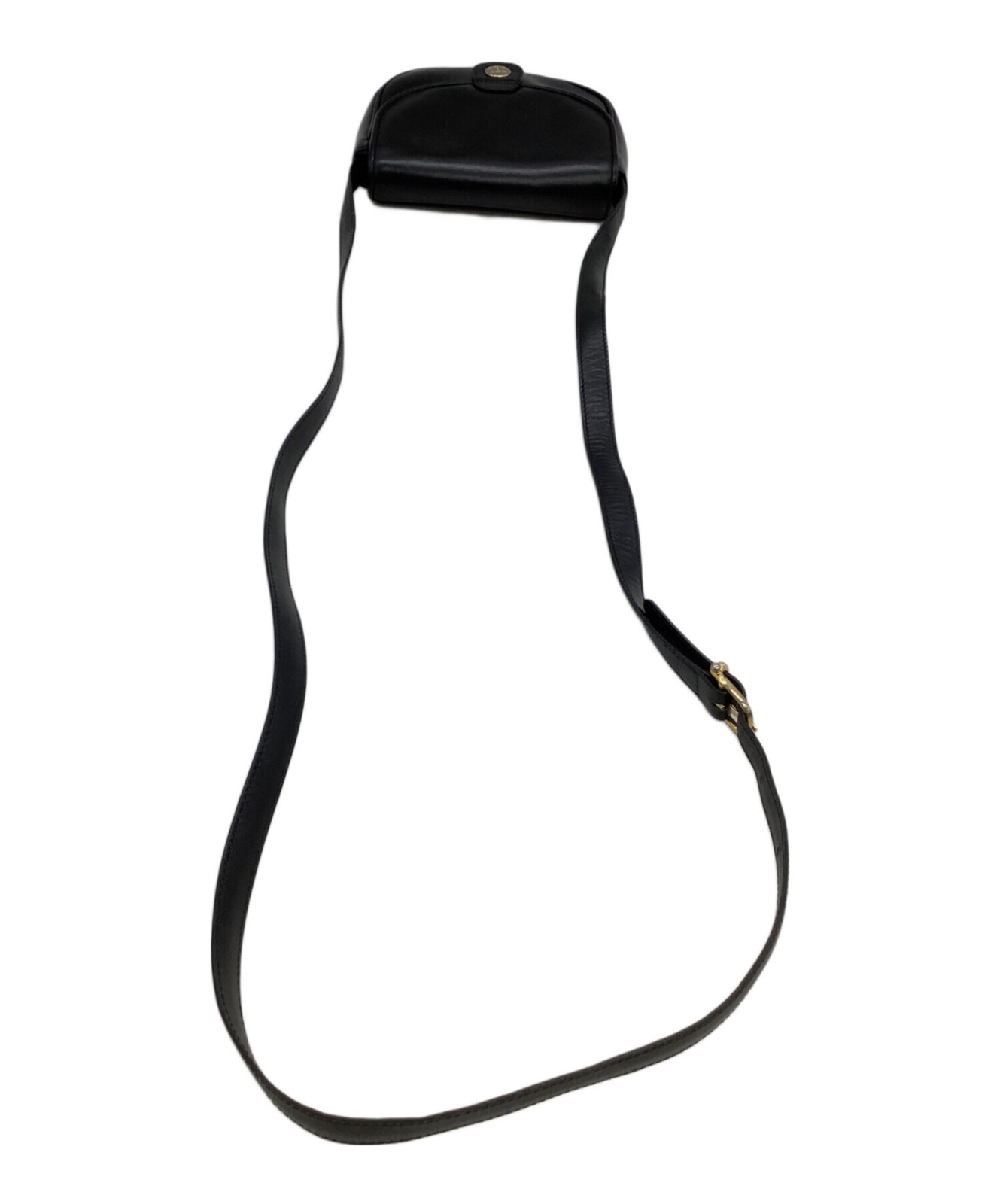 CELINE Logo Button Flap Shoulder bag Black Women’s From Japan