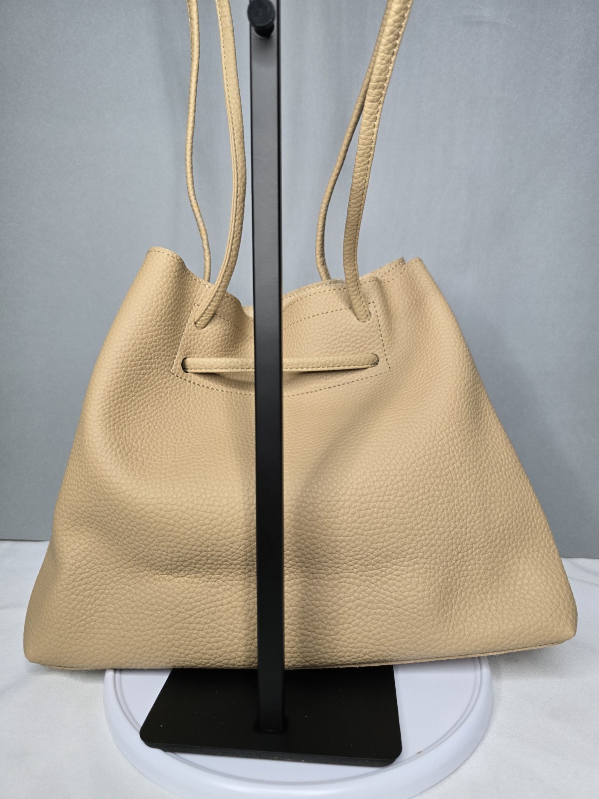 8 Other Reasons Revolve Slouchy Vegan Leather Bucket Bag Tan Beige Drawstring