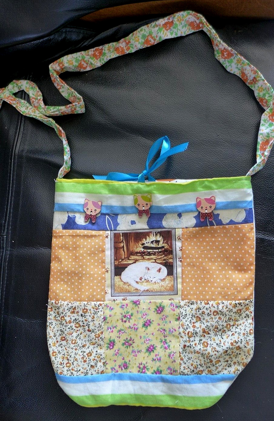 Womens Bag Cotton Handmade Quilted Purse 11 x 11 Inch Tote Multi Colors Pockets