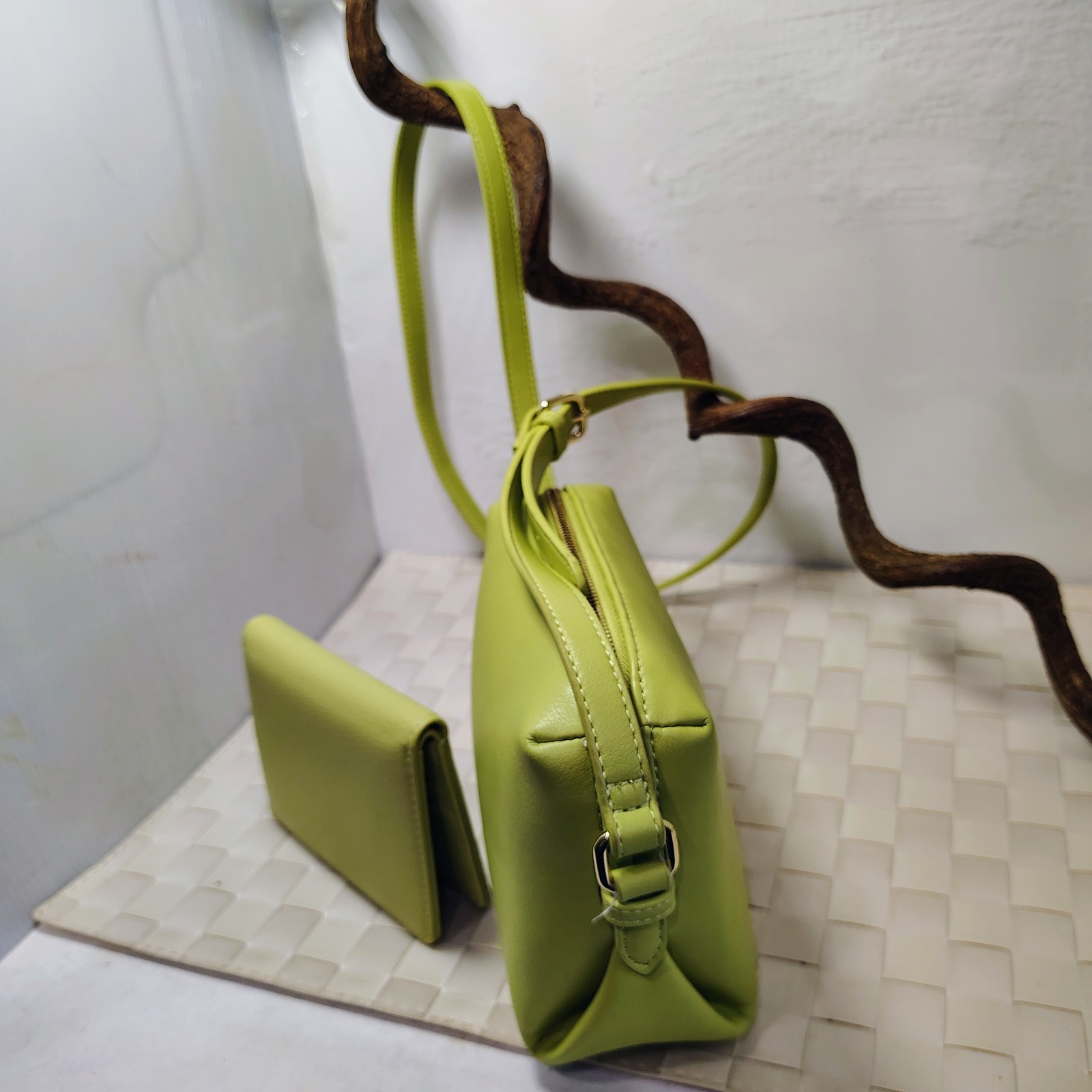 KATIE LOXTON Small Crossbody Bag – Lime Green & Wallet *NWOT