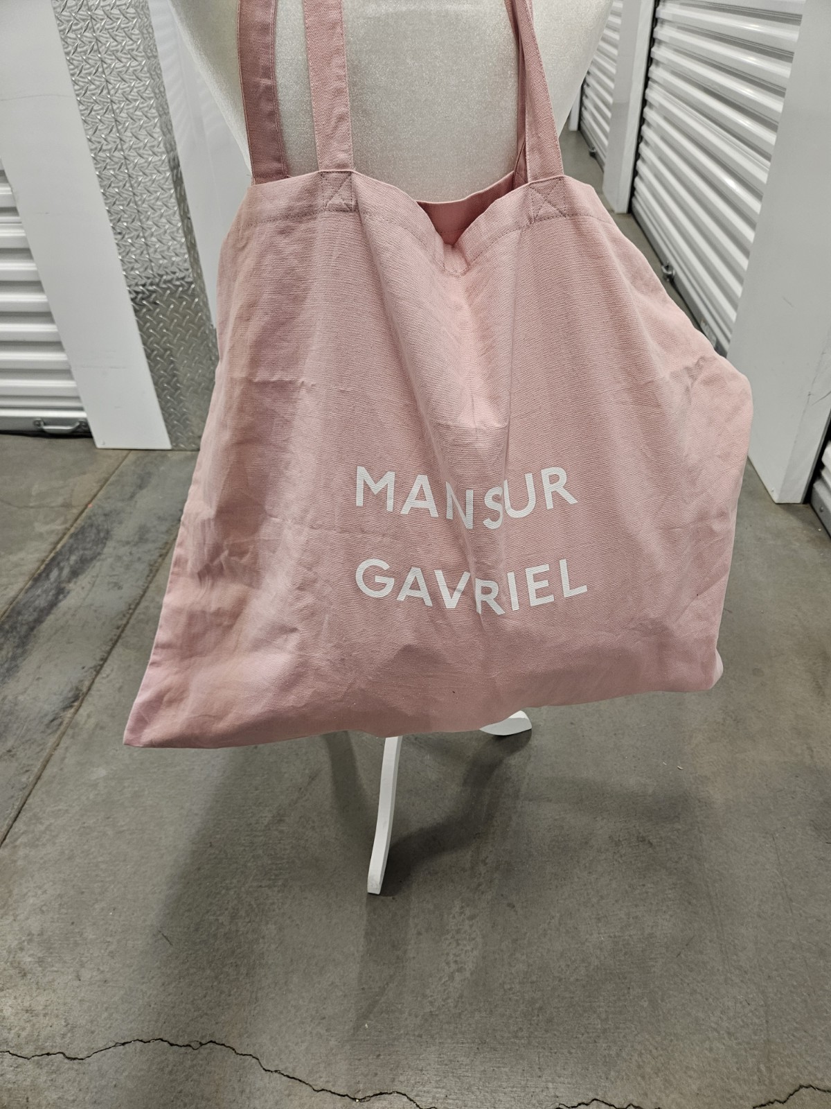 Mansur Gavriel Canvas Tote Bag Pink 100% Cotton Lightweight Shopping 28×21 XL