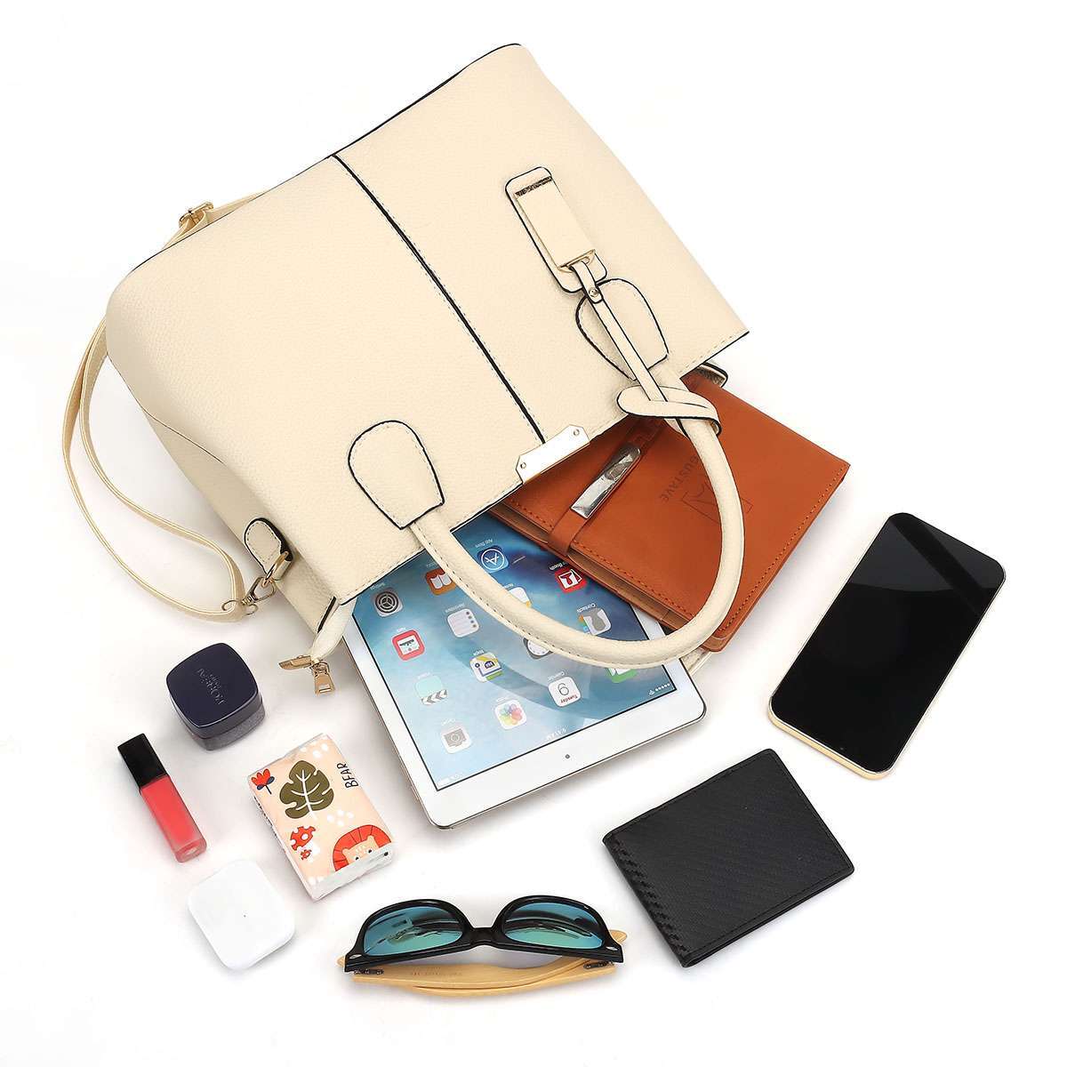Women Large Leather Handbag Shoulder Messenger Crossbody Tote Bags Purse Satchel