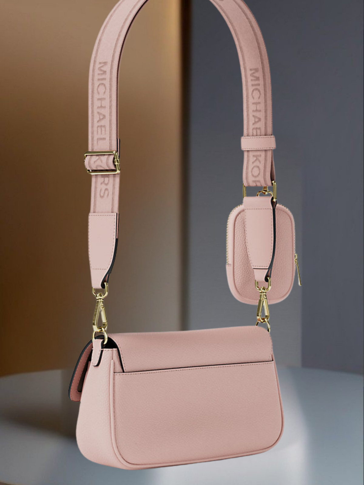 Michael Kors Jet Set Travel Women Small MK Logo Crossbody Bag w/ Pouch Handbag