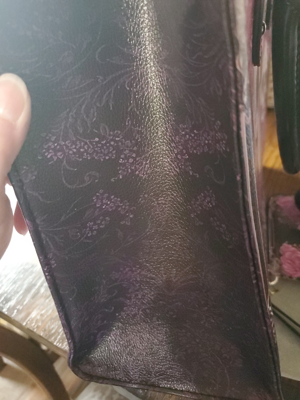 Skullette Bloodrose Poison Plum Tote Bag with Matching Wallet Vegan Leather