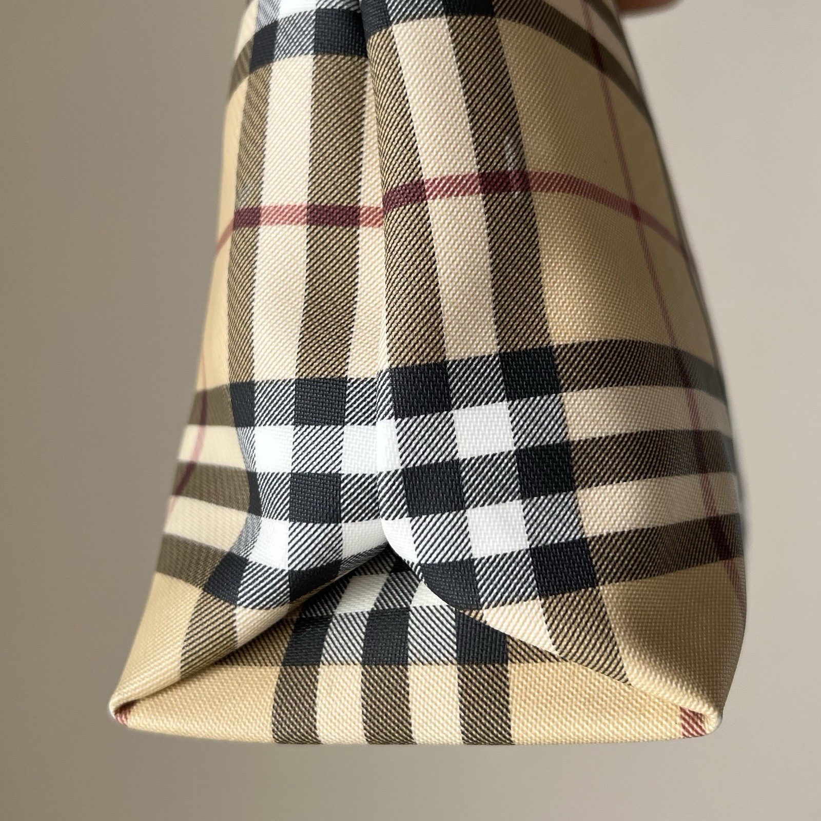 Burberry Nova Check Tote PVC Check Pattern Beige Tote Bag Purse Vintage