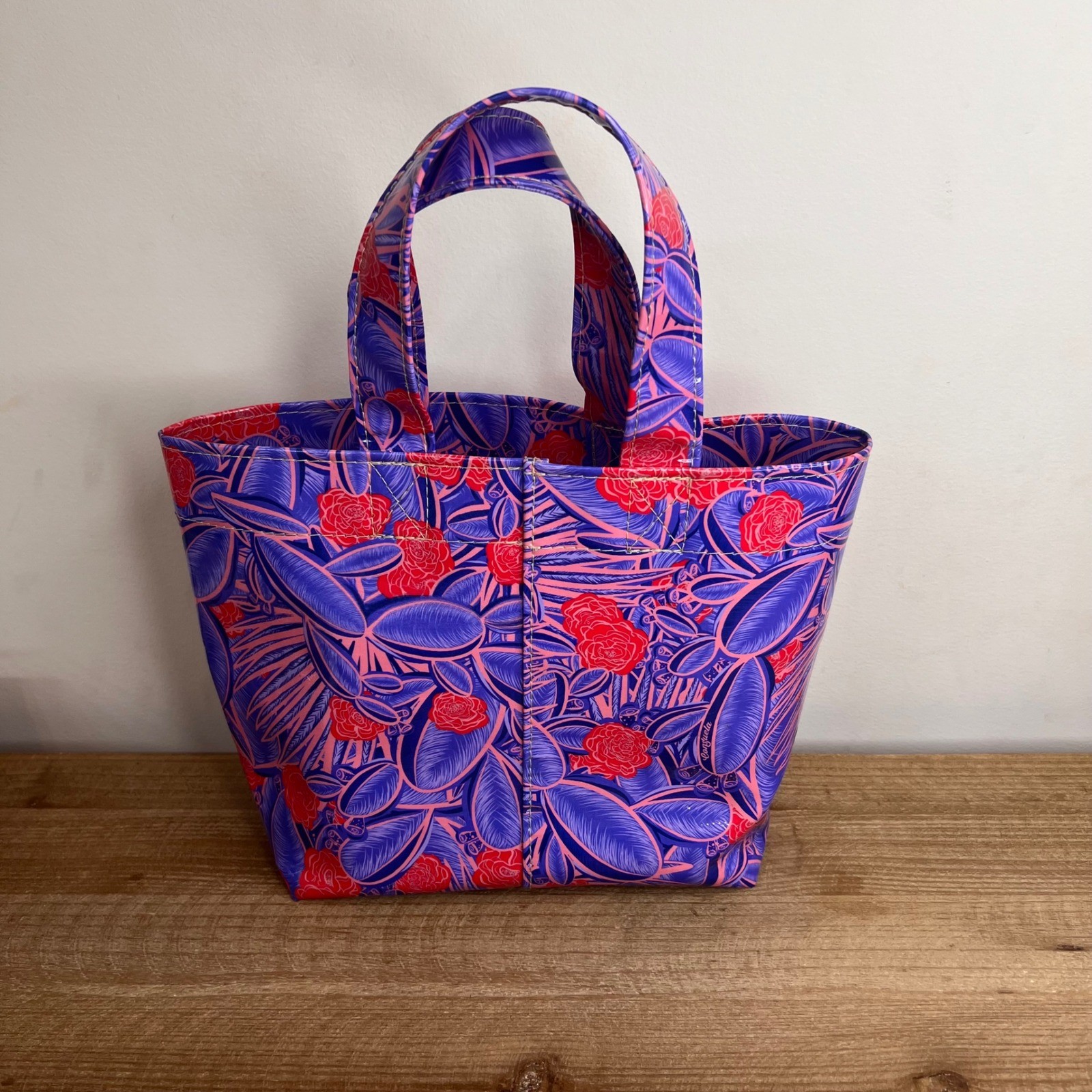 Consuela Sallie Grab-n-Go Mini Tote Bag Purple Pink Floral Water Resistant