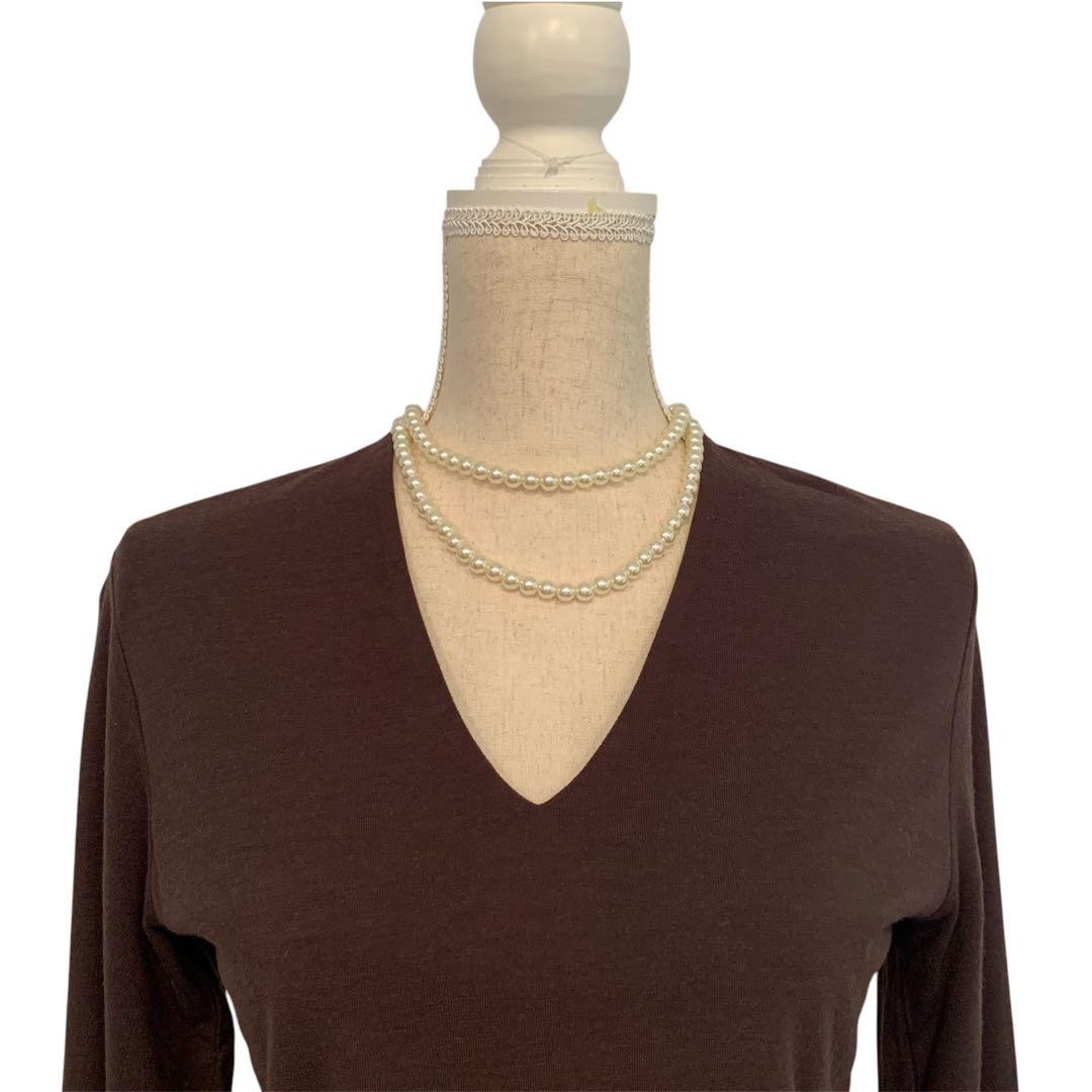 LOEWE V-Neck Long Sleeve T-Shirt L Slim Fit Gray Used