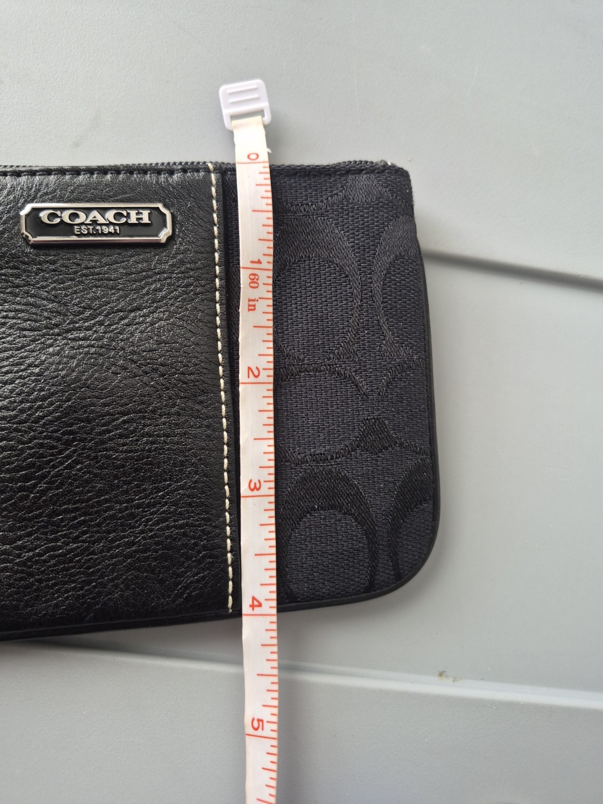 Brand new black/gray signature coach wristlet
