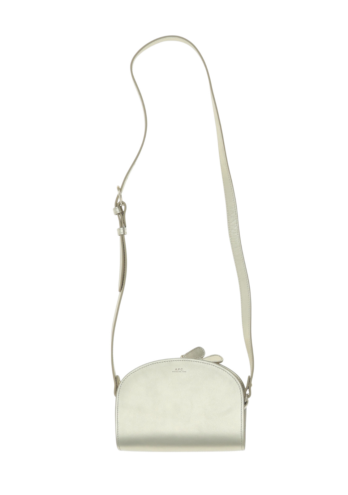 A.P.C. X7602 Golden Demi-Lune Leather Crossbody Bag Size 7.5x6x2.5 in