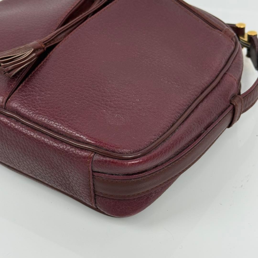 Cartier Mini Shoulder Bag Must de Cartier Leather Women Used Authentic