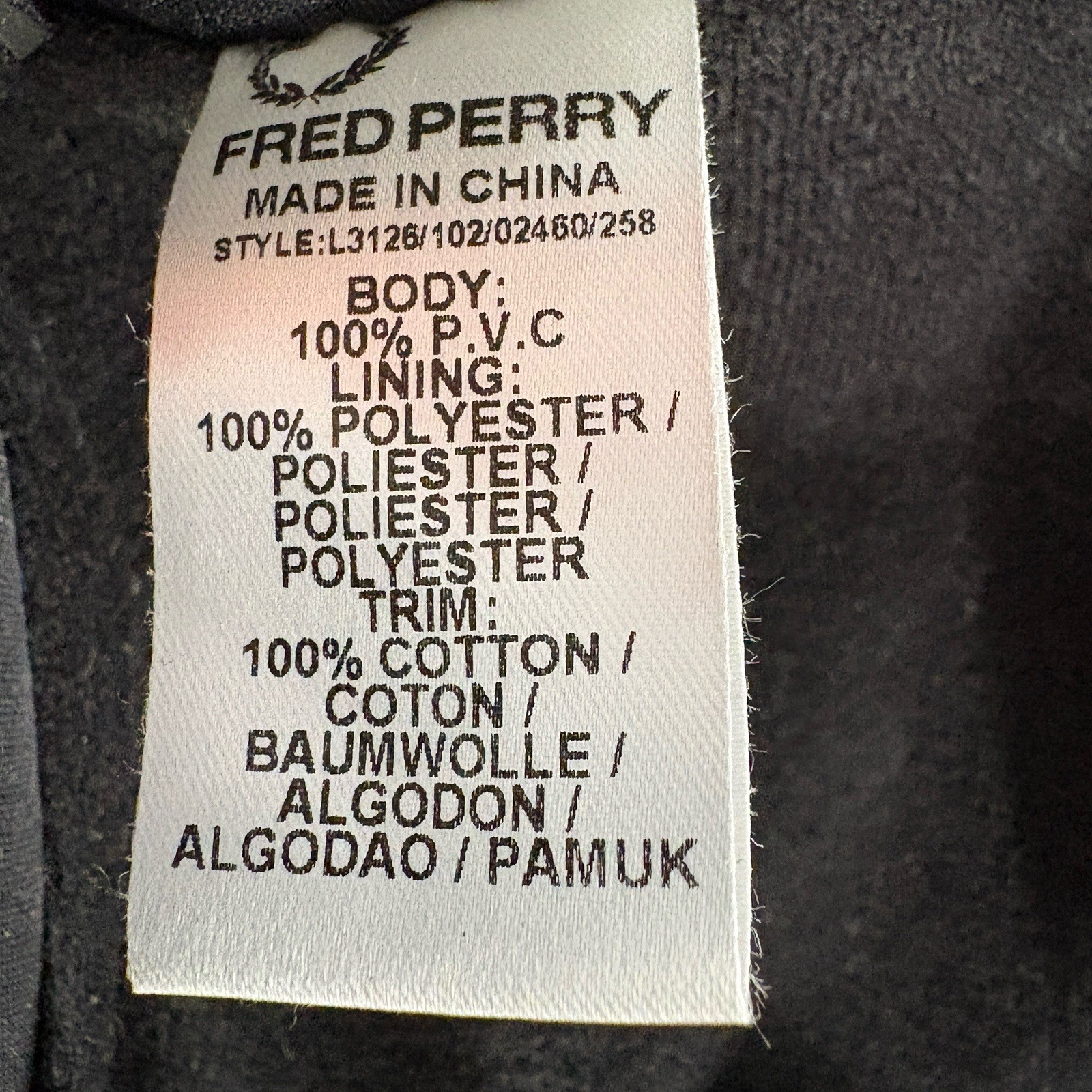 Fred Perry Messenger Bag Preppy Retro Faux Leather Crossbody Logo Zip Tennis
