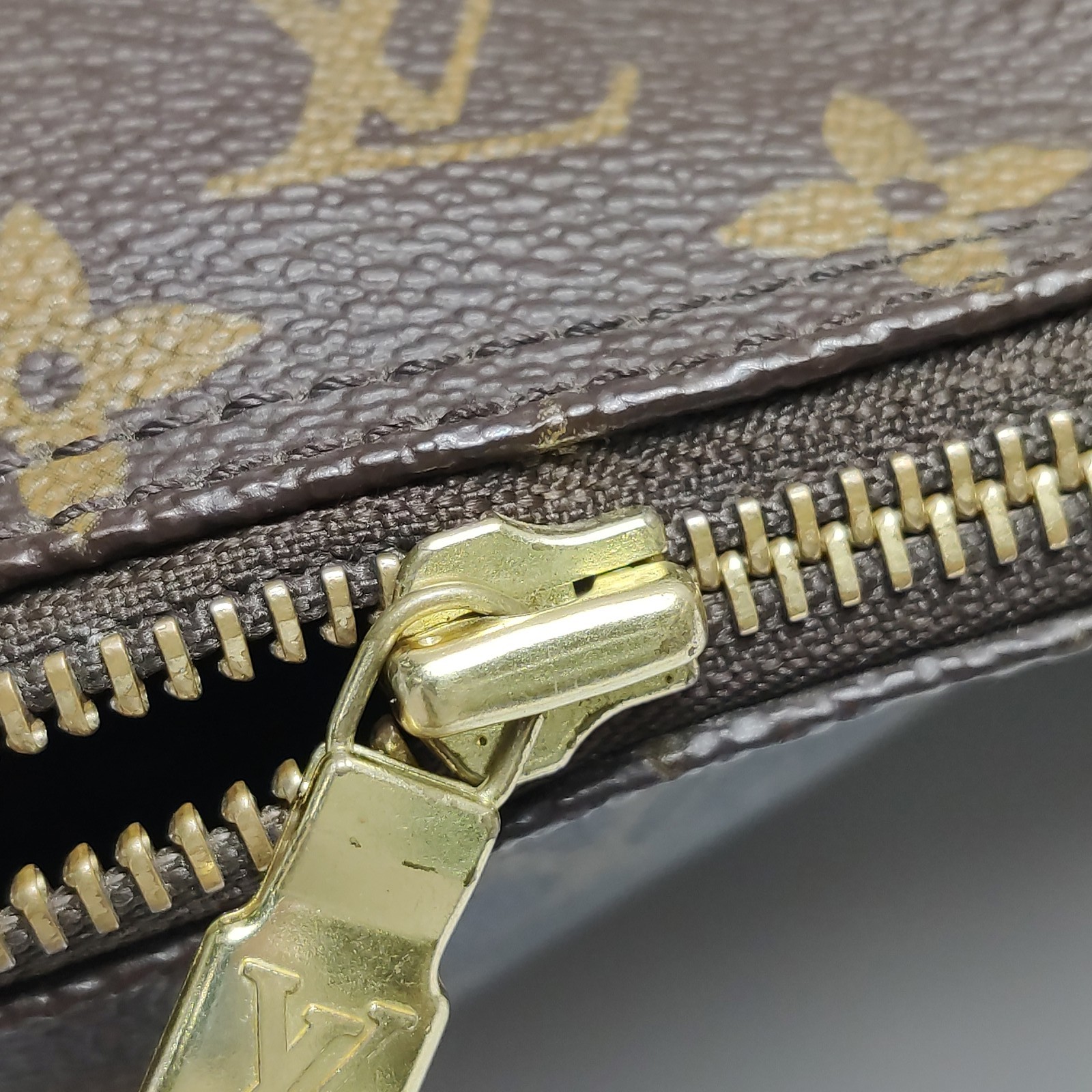Louis Vuitton Monogram Large Brown Cowhide Papillon Hand Carry Bag US Ship
