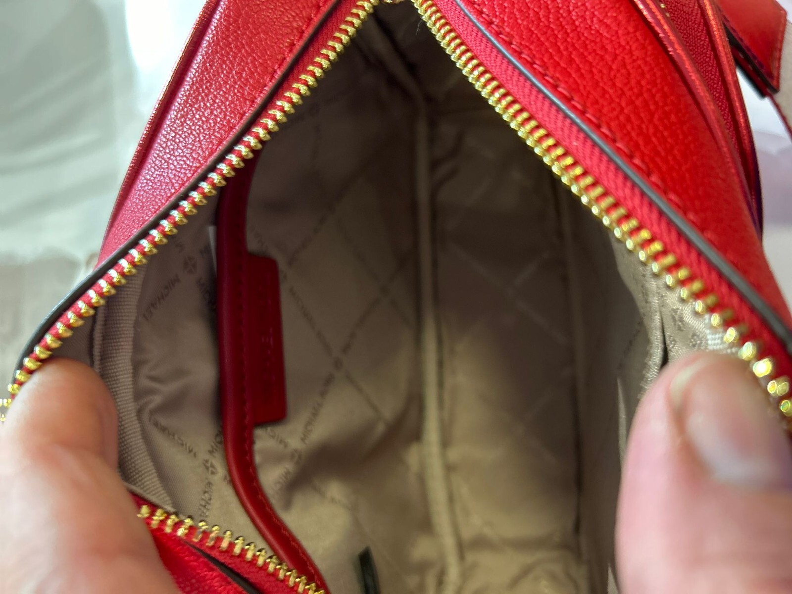 Michael Kors Jet Set Medium Lady Crossbody Bag Handbag Purse Shoulder Bright Red