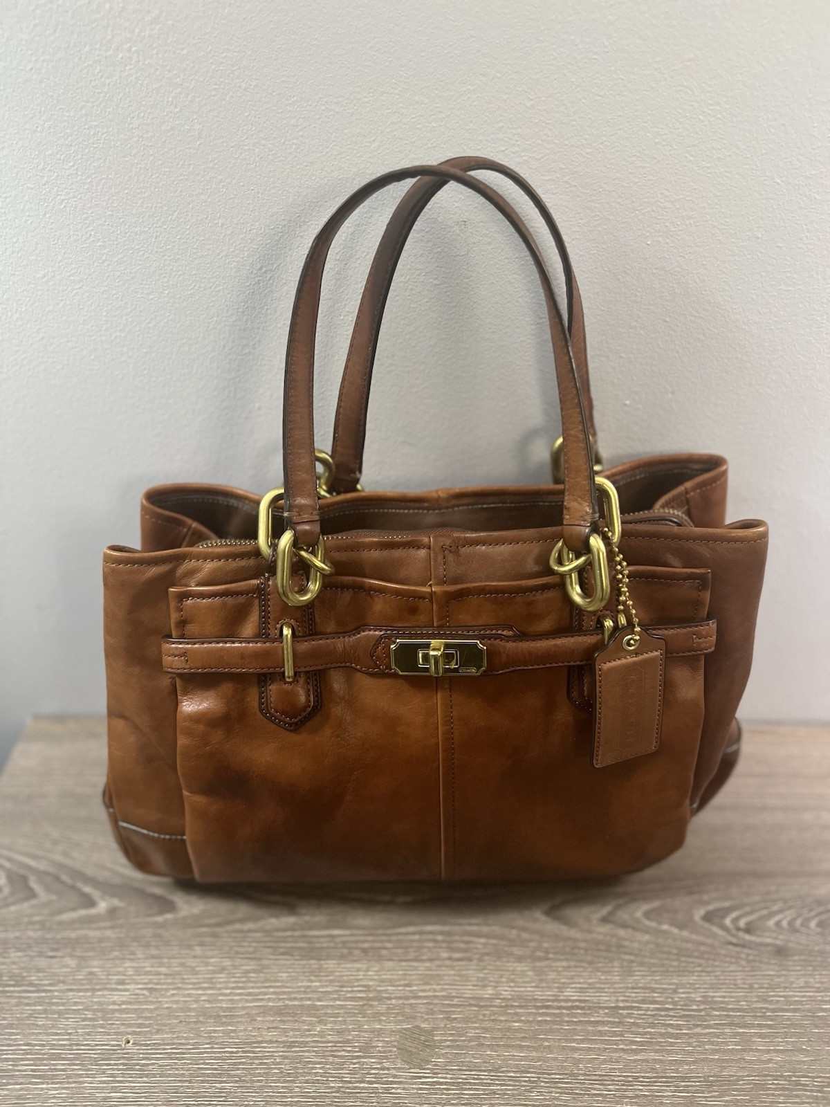 Coach Chelsea Jayden Carryall Brown Leather Tote Bag Vintage
