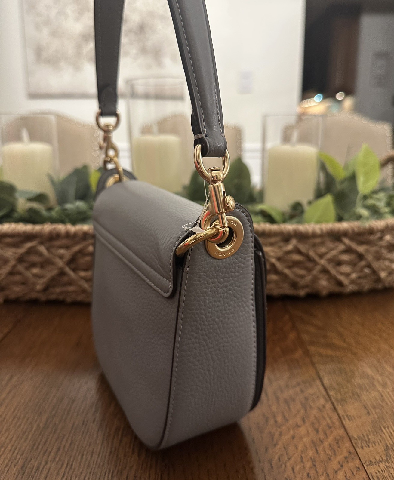 NWT – COACH Kleo Convertible Shoulder / Crossbody Bag – Granite Gray Gold C5687