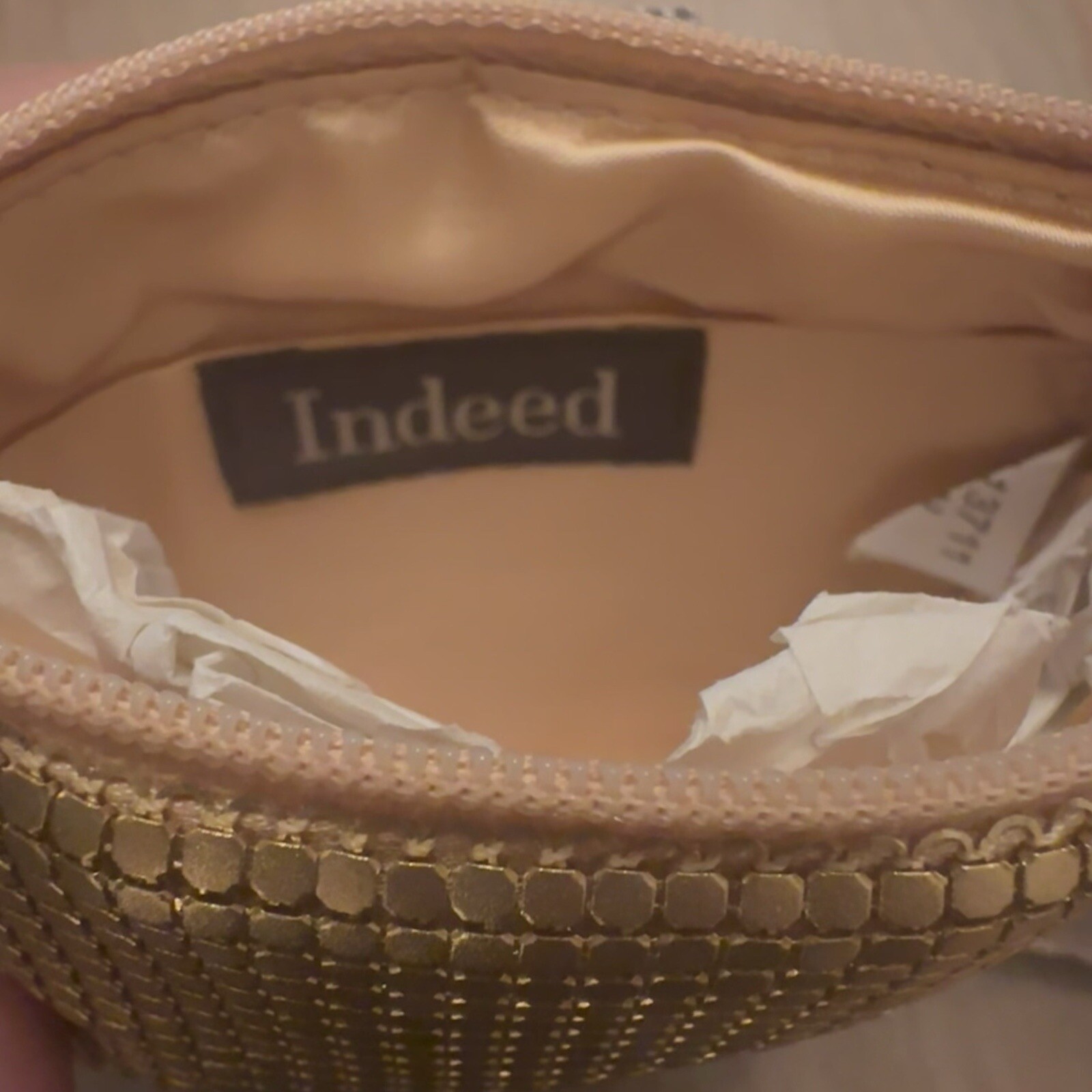 Indeed – Gold Mesh Wristlet – Small