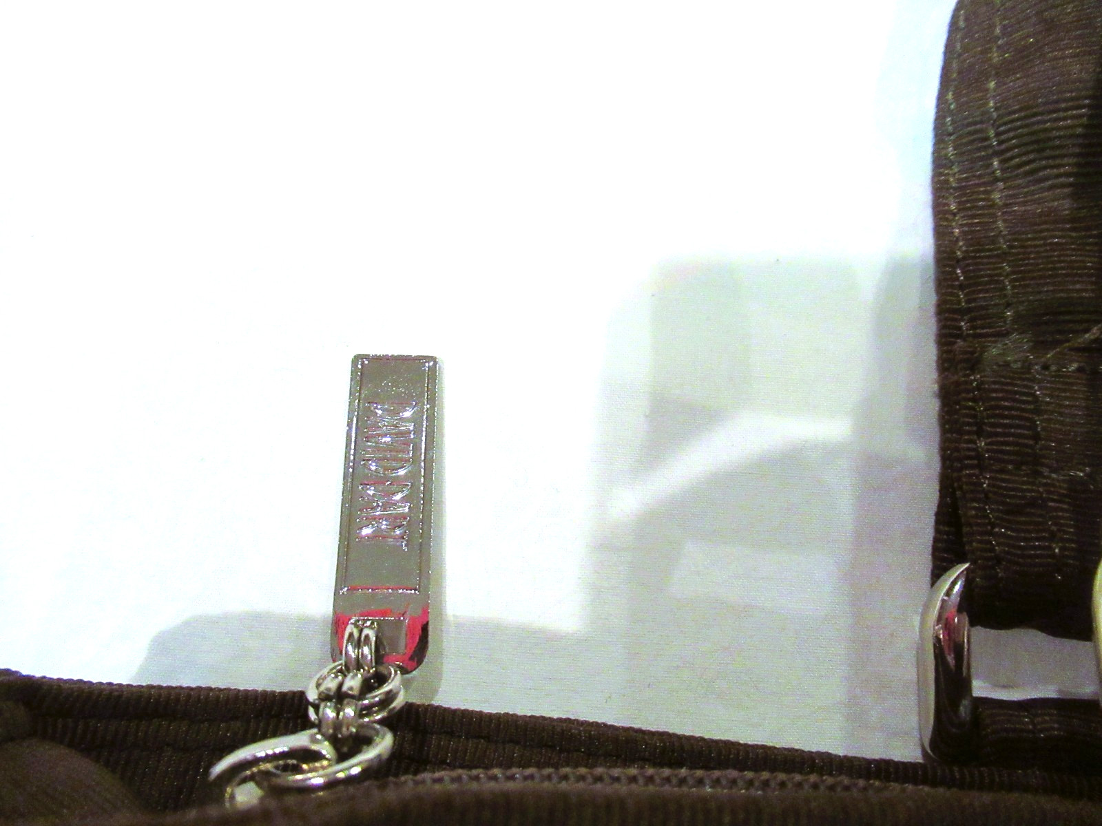 David Dart brown striped nylon purse