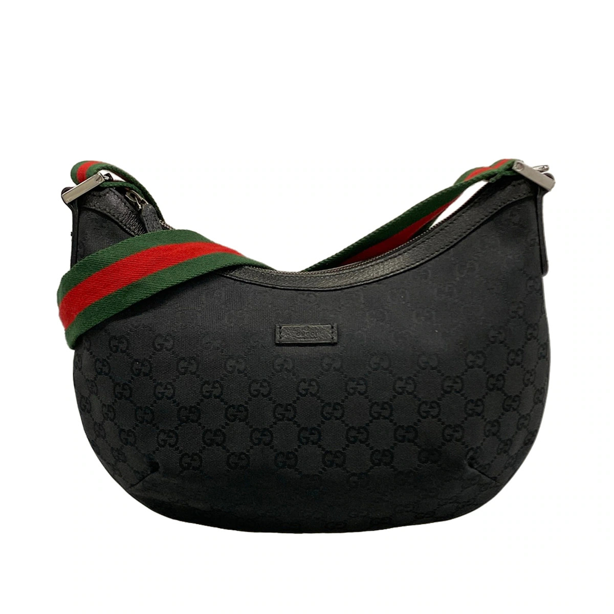 GUCCI GG Pattern, Shelly (Web) 181092 Black Green Red Jacquard Leather