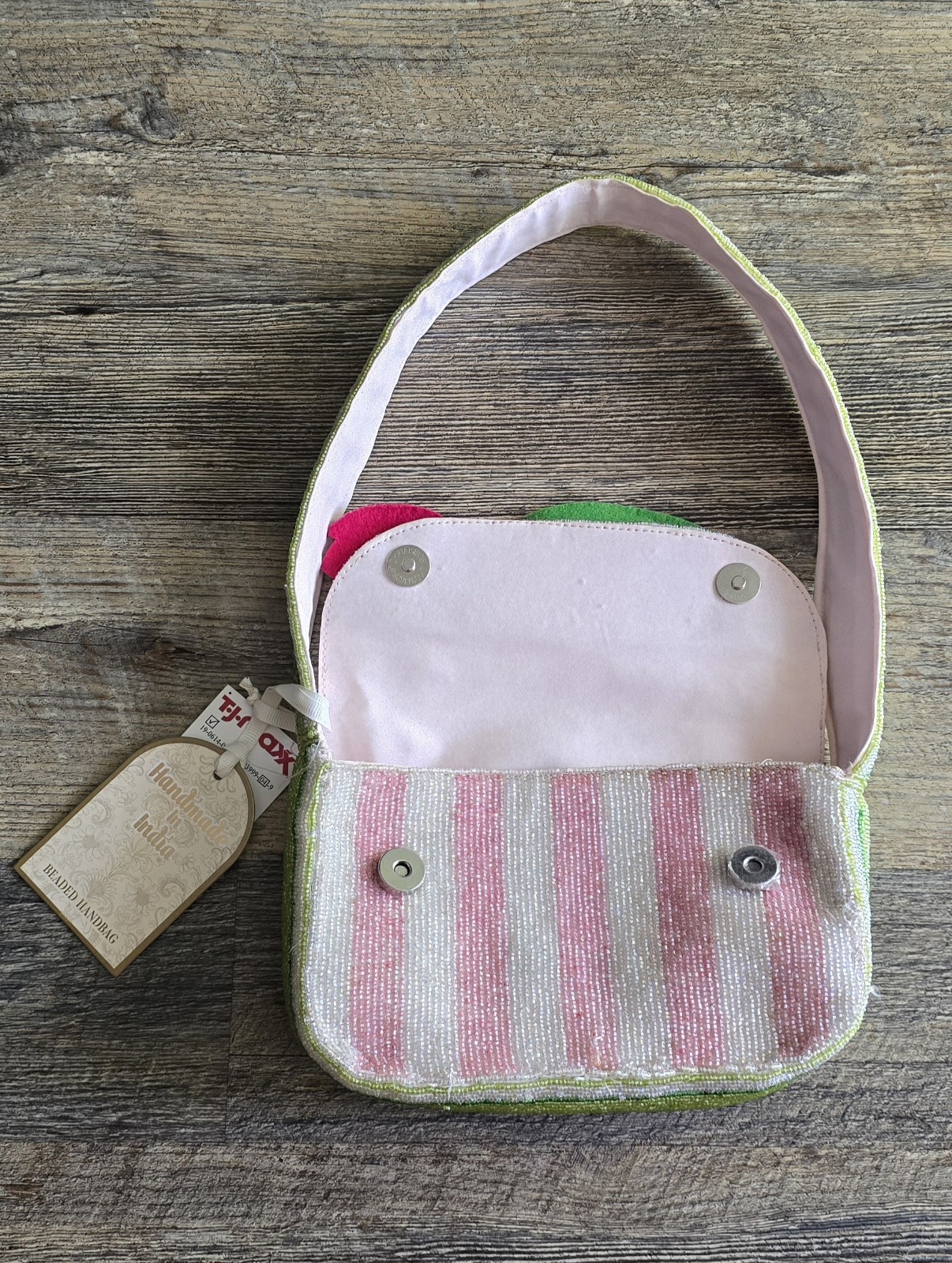 Brand New Pink Tulip Beaded Bag Handmade in India Viral TikTok Marshalls TJMaxx