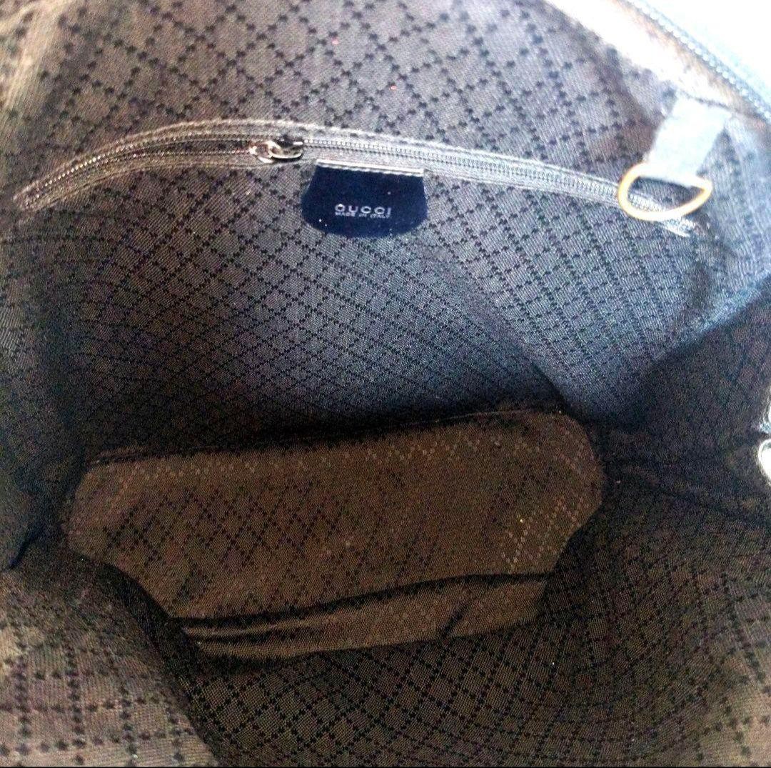 GUCCI Bamboo Nylon Leather Backpack Women Auth 12.59 x 11.81 x 4.72inch