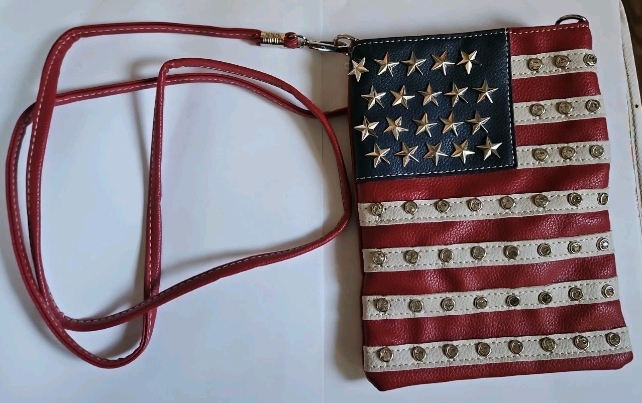American Flag Stars and Stripes Crossbody Purse USA 250th July 4th B4
