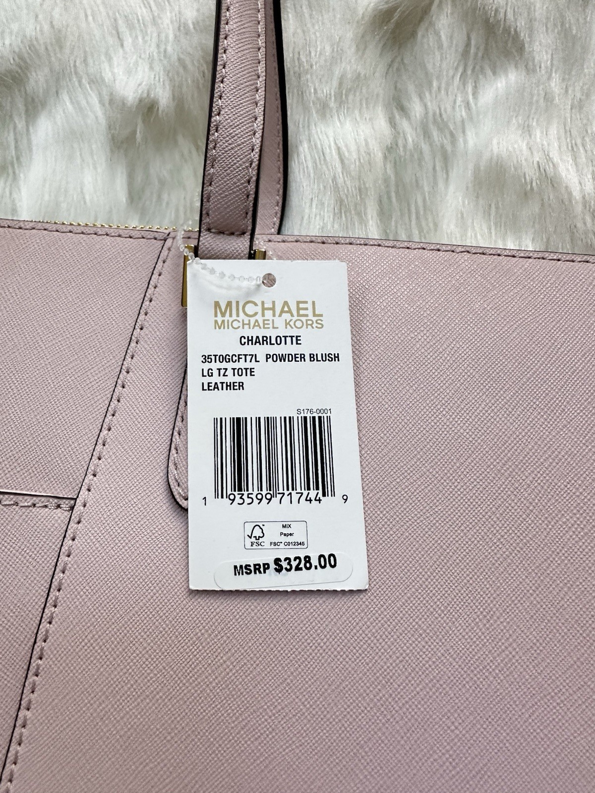 Michael Kors Charlotte Large Top Zip Tote – Powder Blush