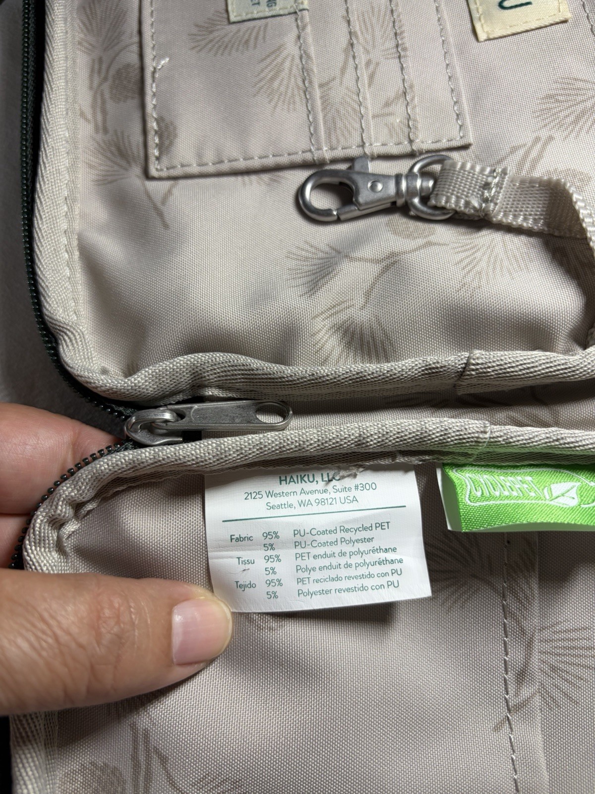Haiku Aspire Folio Reversible Organizer Crossbody Bag Green/Gray Small Women