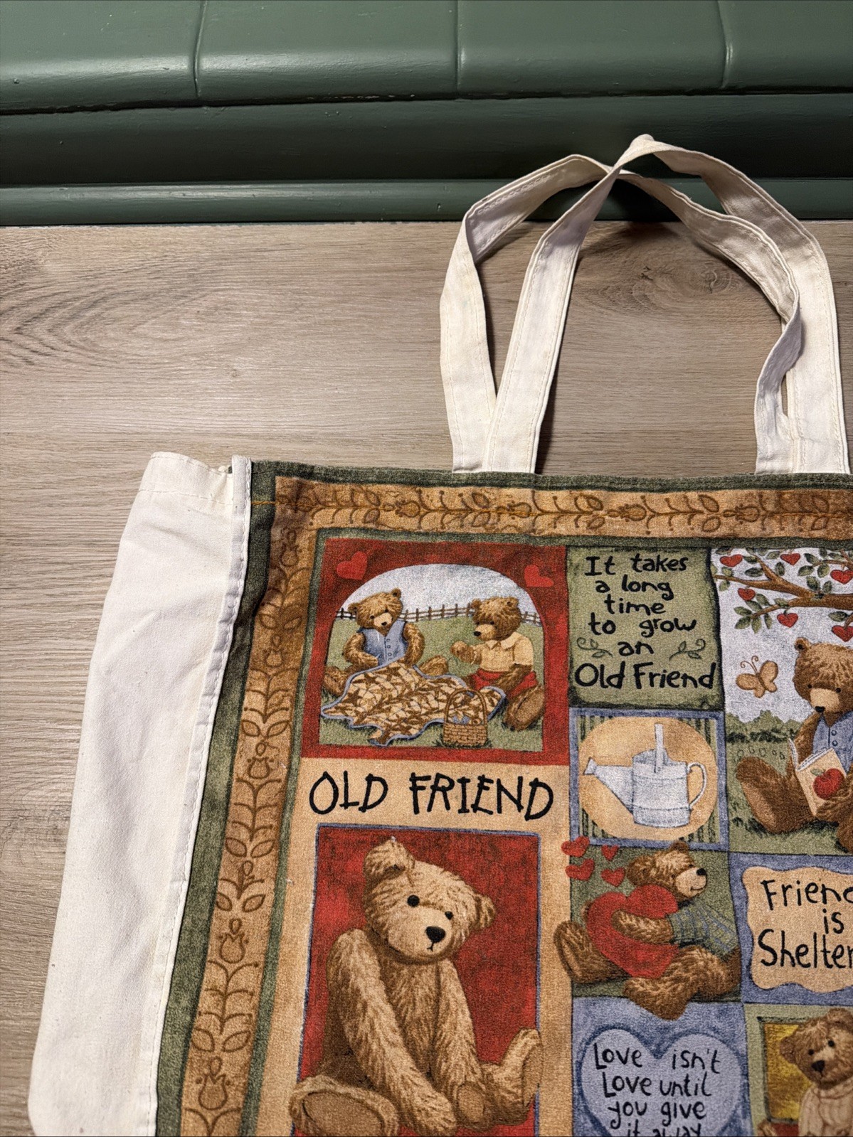 Teresa Kogut Teddy Bears Friends Books Hearts Canvas Tote Bag