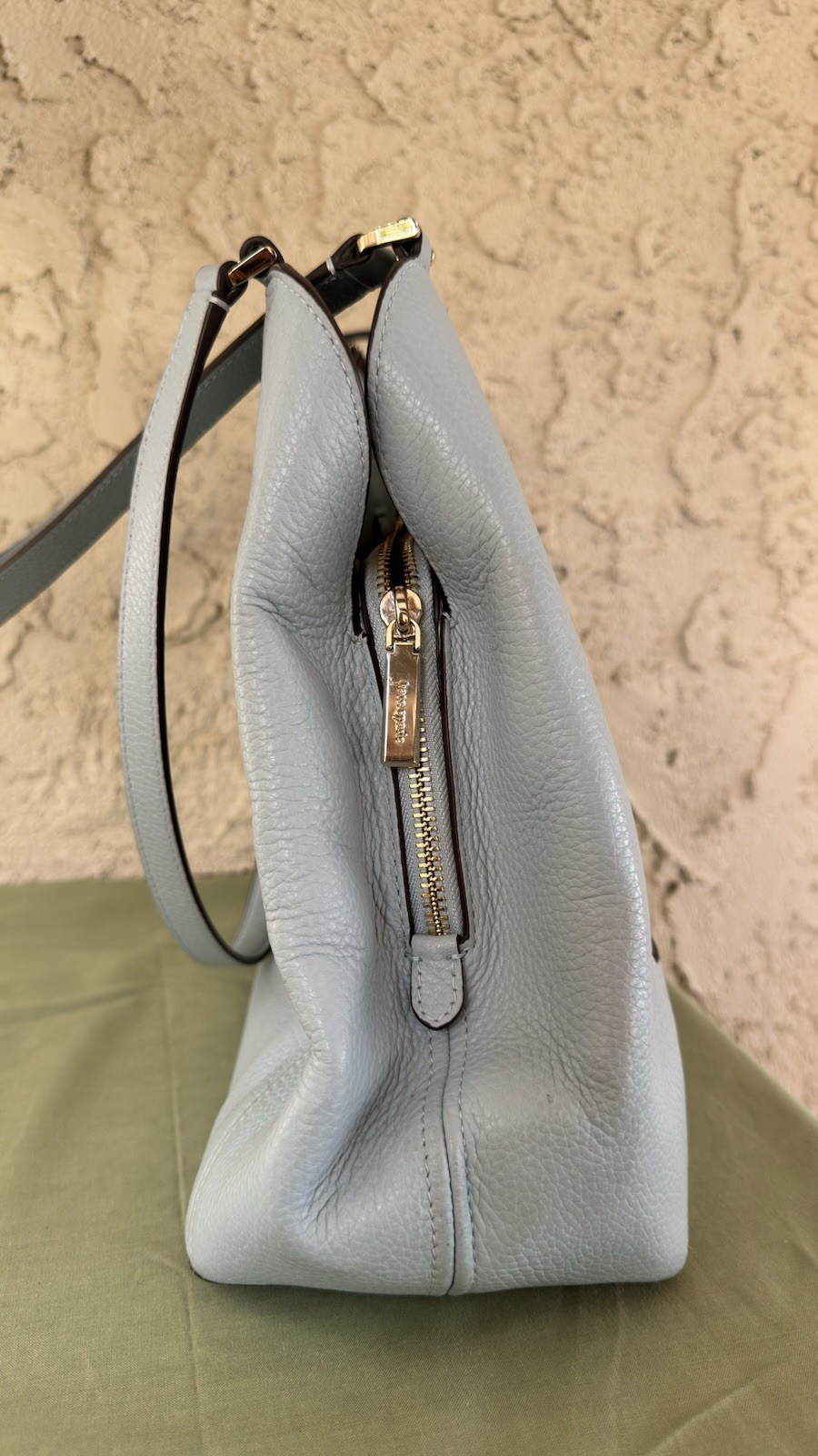 Kate Spade Lena Blue Colorblock Pebbled Leather Shoulder Bag Chic Preppy Stunner