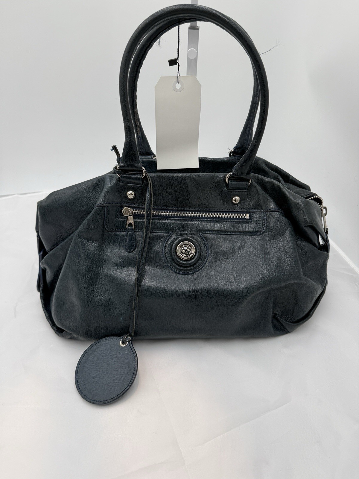 Authentic Balenciaga Vintage BB Logo Boston Bag W/Mirror & COA
