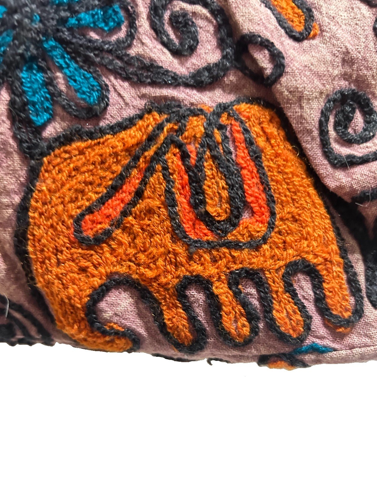 Handmade Indian Embroidered Boho Slouch Shoulder Bag Artisan Chain Stitch Cotton