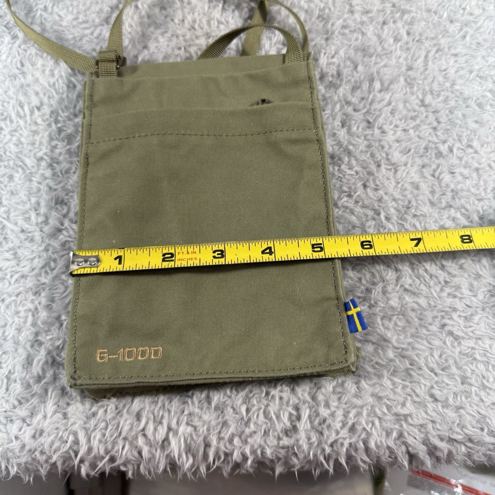 Fjallraven Khaki G-1000 Canvas Everyday Pocket Crossbody Shoulder Bag 7 X 5