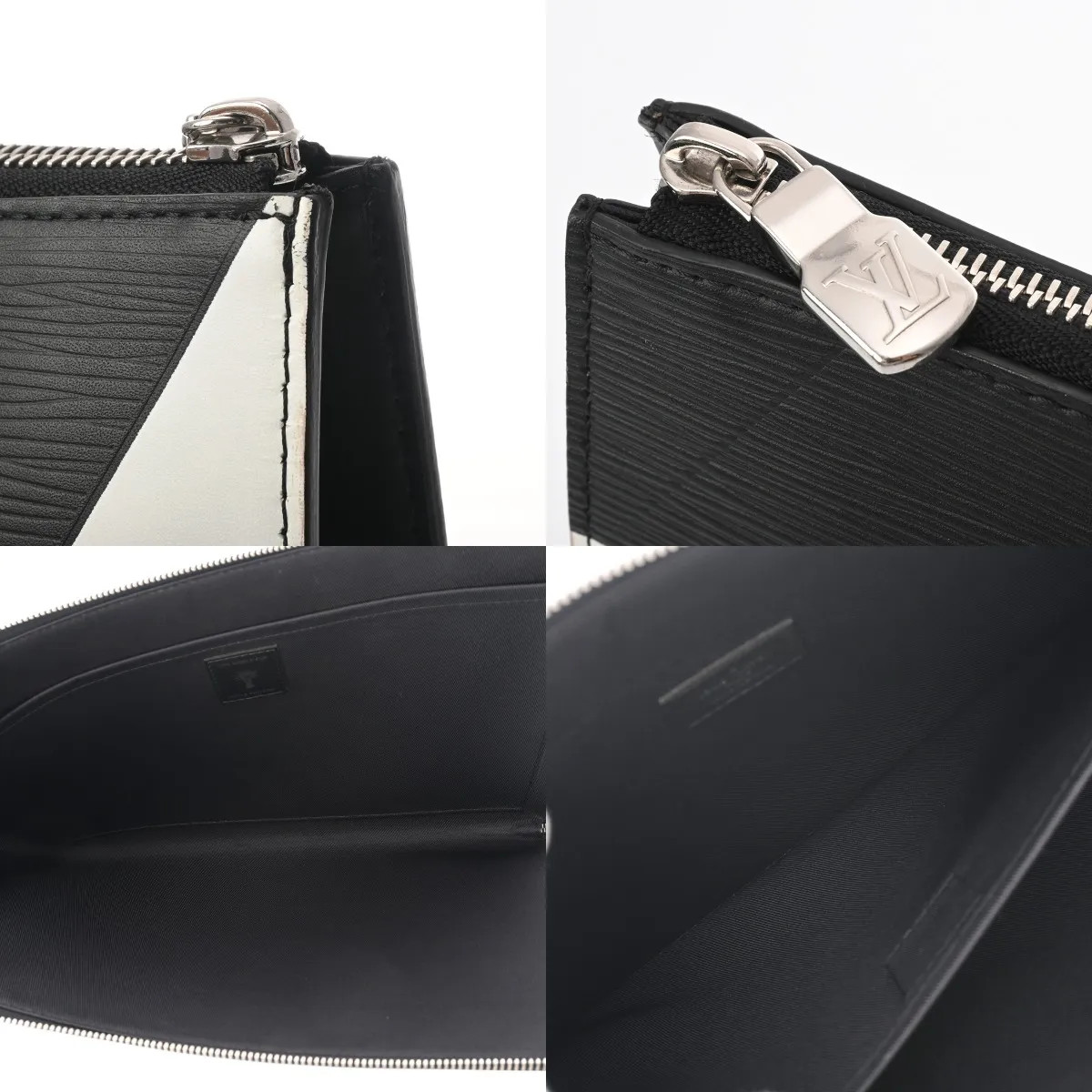 Louis Vuitton Pochette M63232 Clutch Bag Leather Noir #WB3015