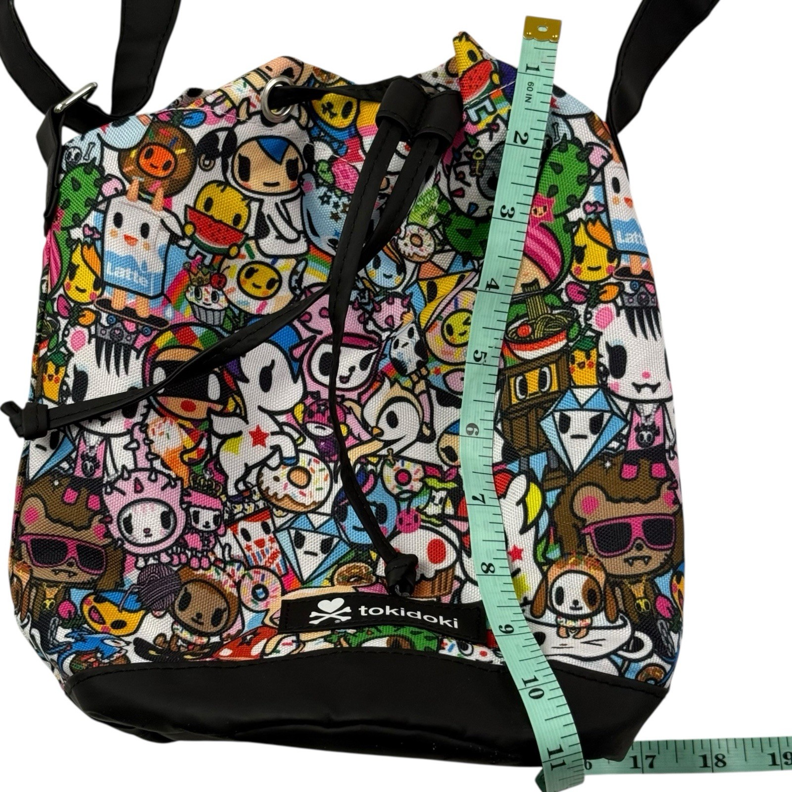 Tokidoki Drawstring Small Duffle Crossbody Bag Bucket Purse Straps Lightweight