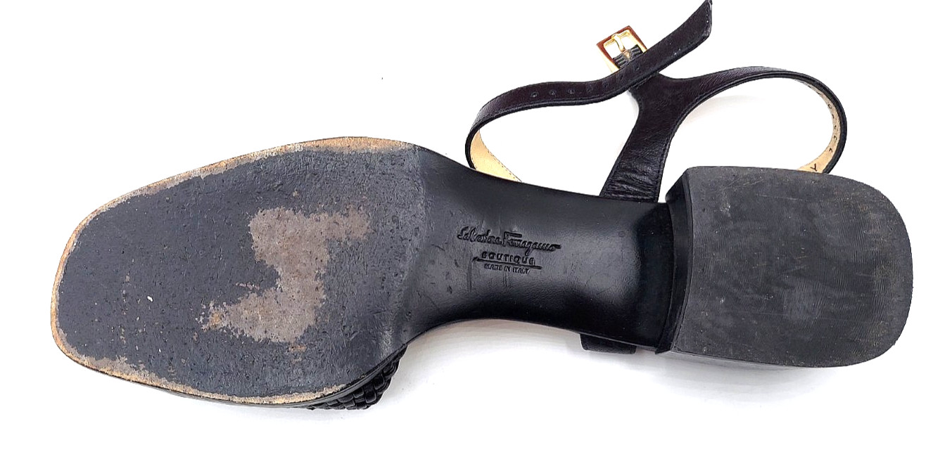 Salvatore Ferragamo Nappa X In Woven Nero Nappa Calf Size 9