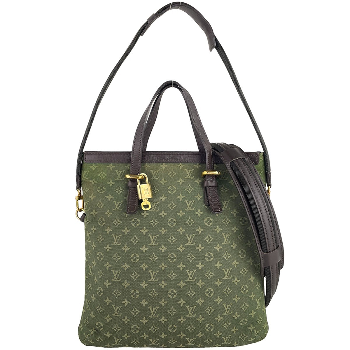 Louis Vuitton Monogram Mini Francoise 3way Cotton Leather Khaki Tote bag 4617