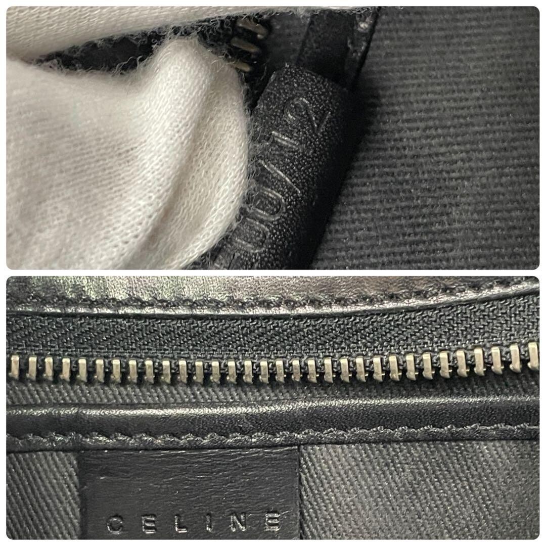 CELINE Shoulder Bag Pouch Pochette C Macadam Leather Vintage Auth From Japan