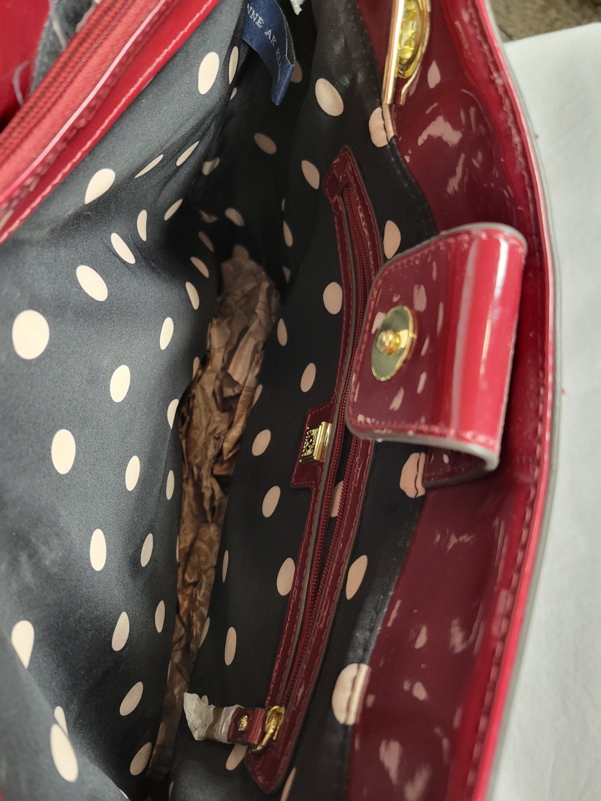 Anne Klein Special Logo Cranberry Faux Suede Shoulder Bag