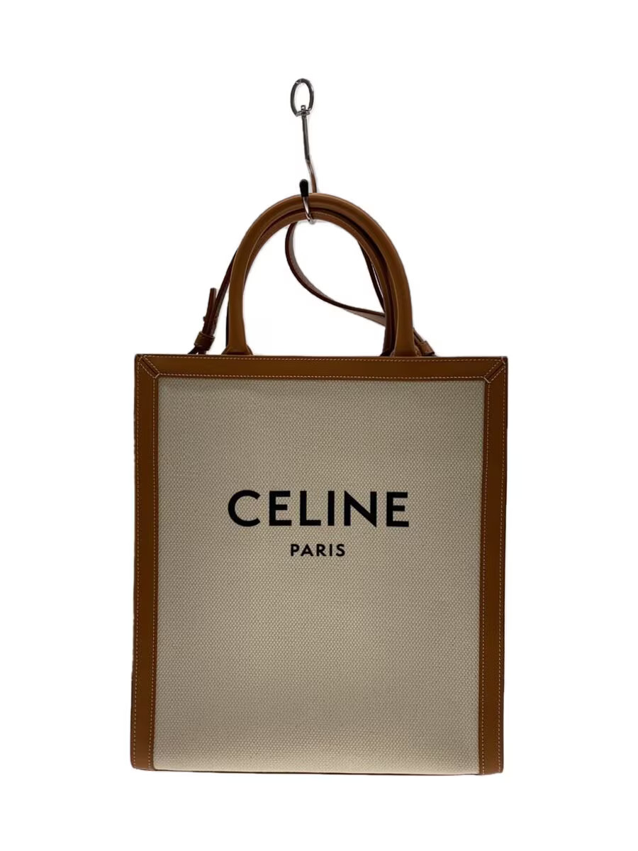 CELINE 2WAY Vertical Cabas Small With Storage Bag Tote Bag Canvas IVO W AN 2251
