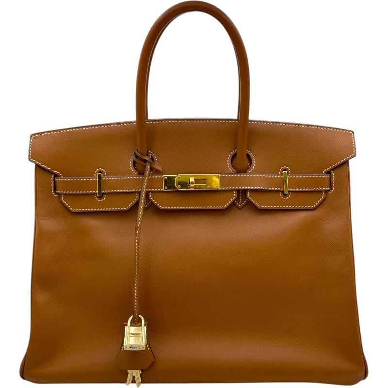 HERMES Birkin 35 Gold Epsom Leather Handbag #OKB540