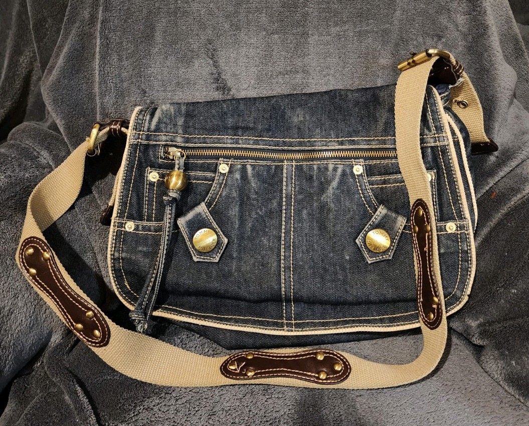 Tommy Hilfiger Blue Denim Jean Messenger Style Bag w/ Jean Y2K Look