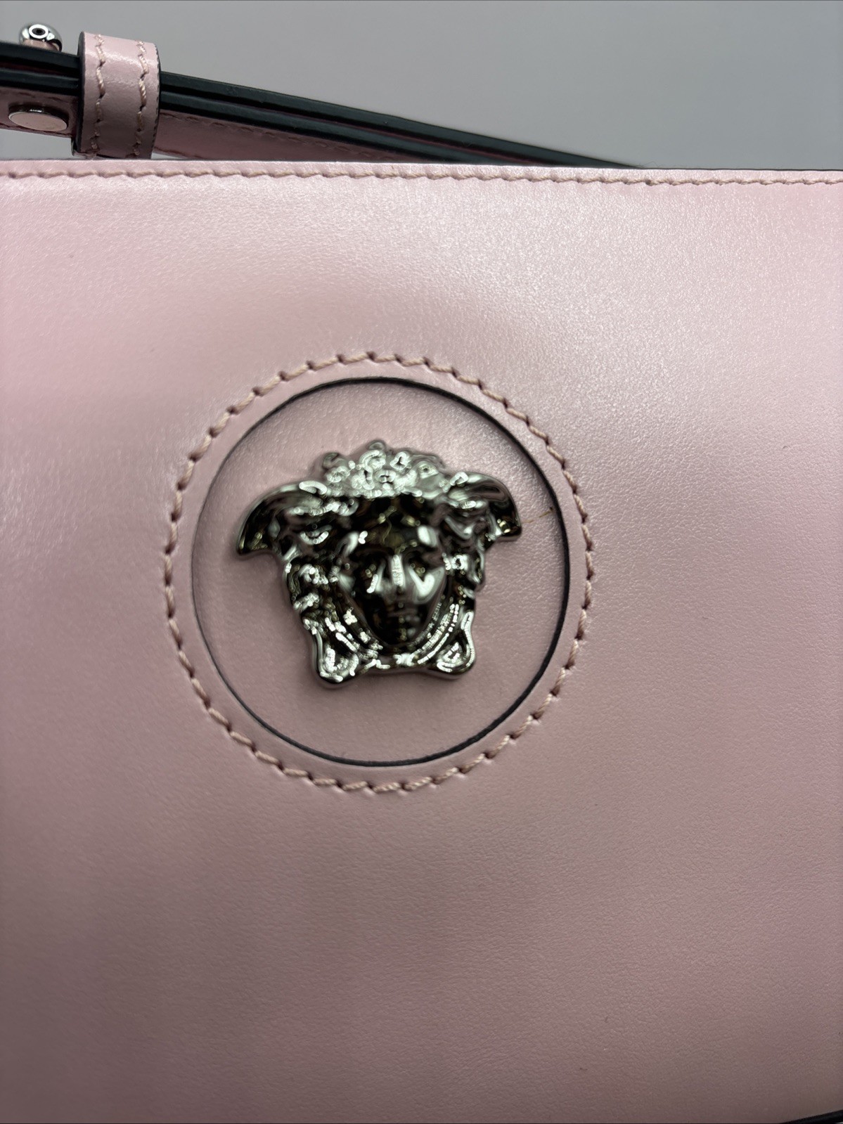 Versace La Medusa Shoulder Bag Calf Leather Purse Pink Authentic $1300