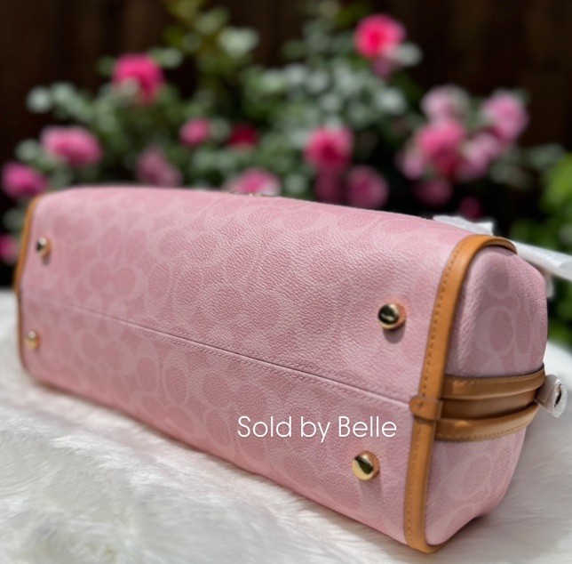 NWT Coach Erin Powder Pink Shoulder Bag In Signature Canvas With Charms