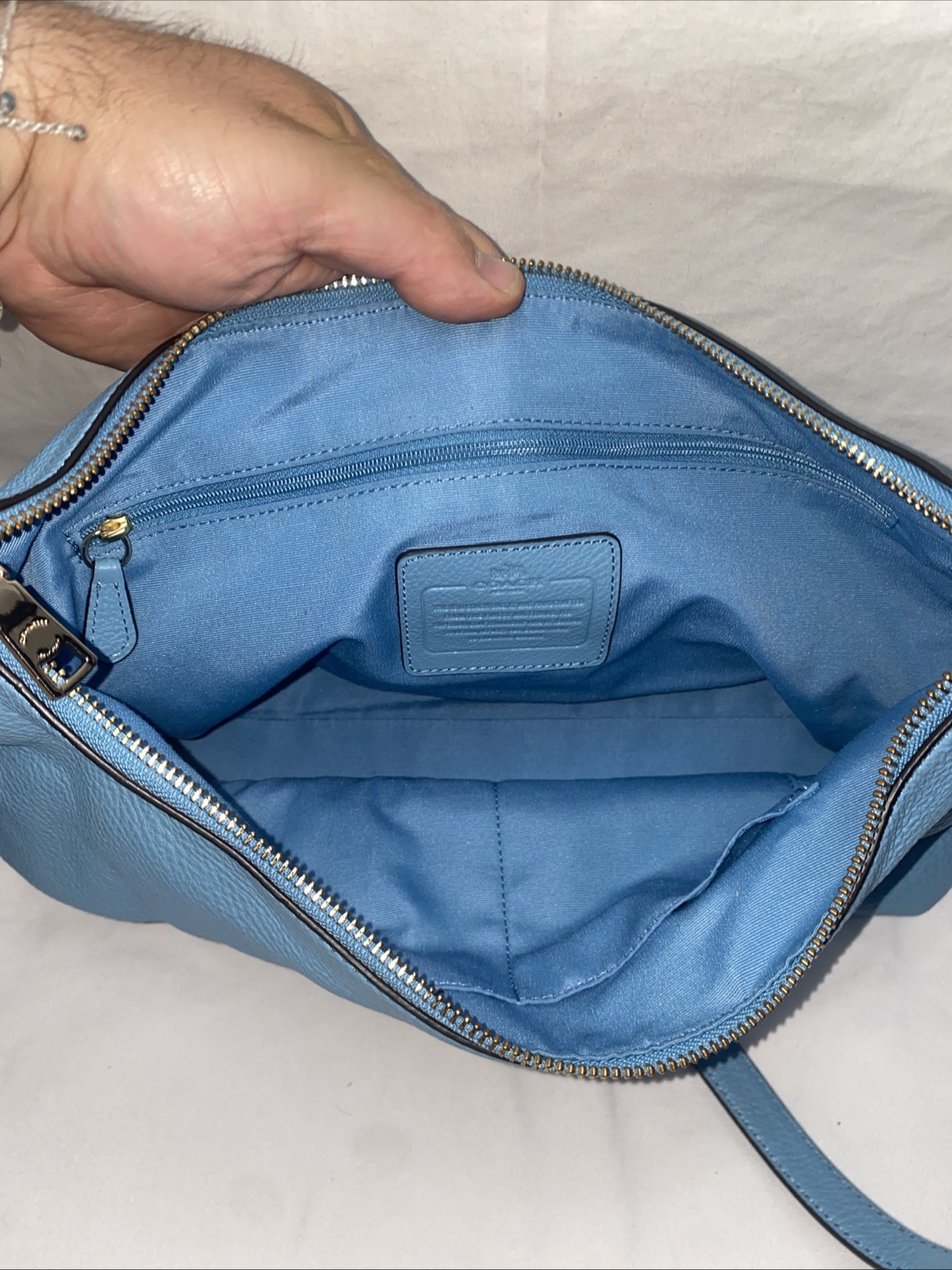 COACH EAST/WEST CELESTE CONVERTIBLE HOBO IN PEBBLE LEATHER F36628 SV/BLUE
