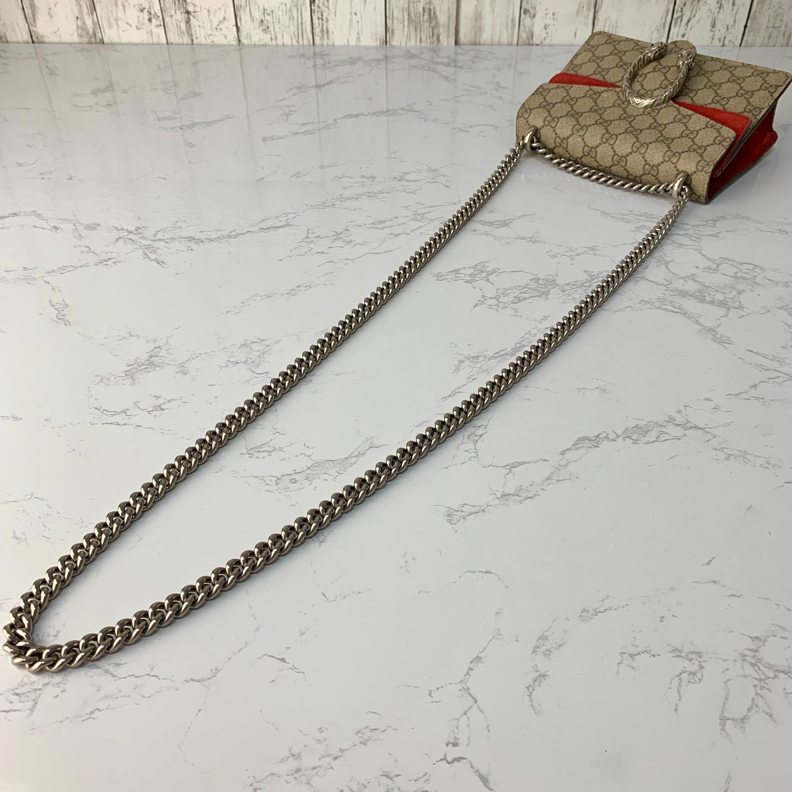 GUCCI Dionysus Small GG Supreme Chain Crossbody Shoulder Bag Auth【Condition:A】