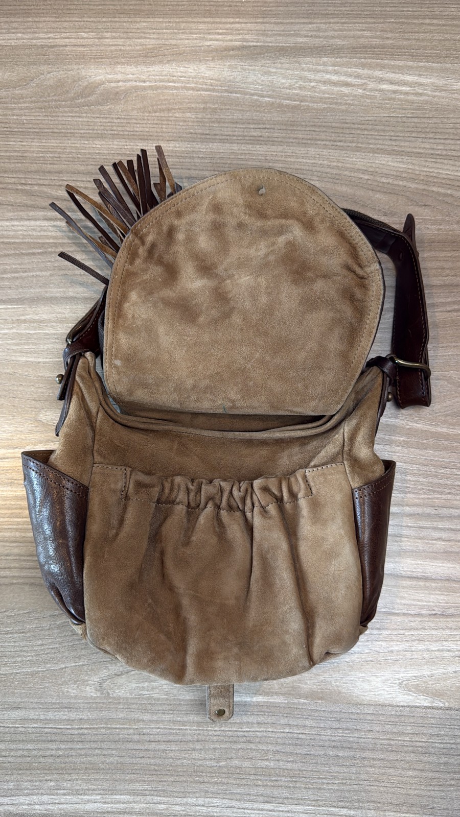 Isabel Marant Boho Western Women’s Brown Suede Leather Fringe Crossbody