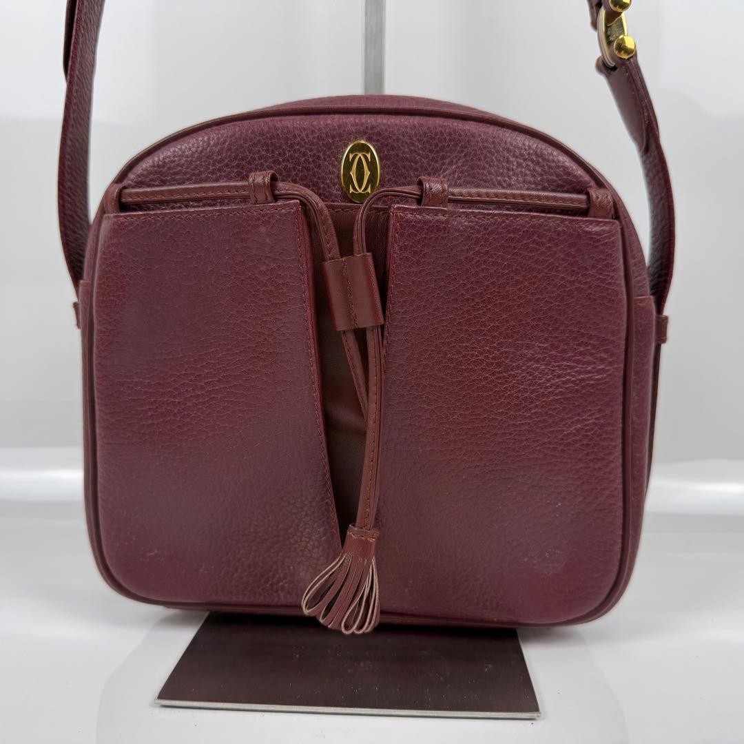 Cartier Mini Shoulder Bag Must de Cartier Leather Women Used Authentic