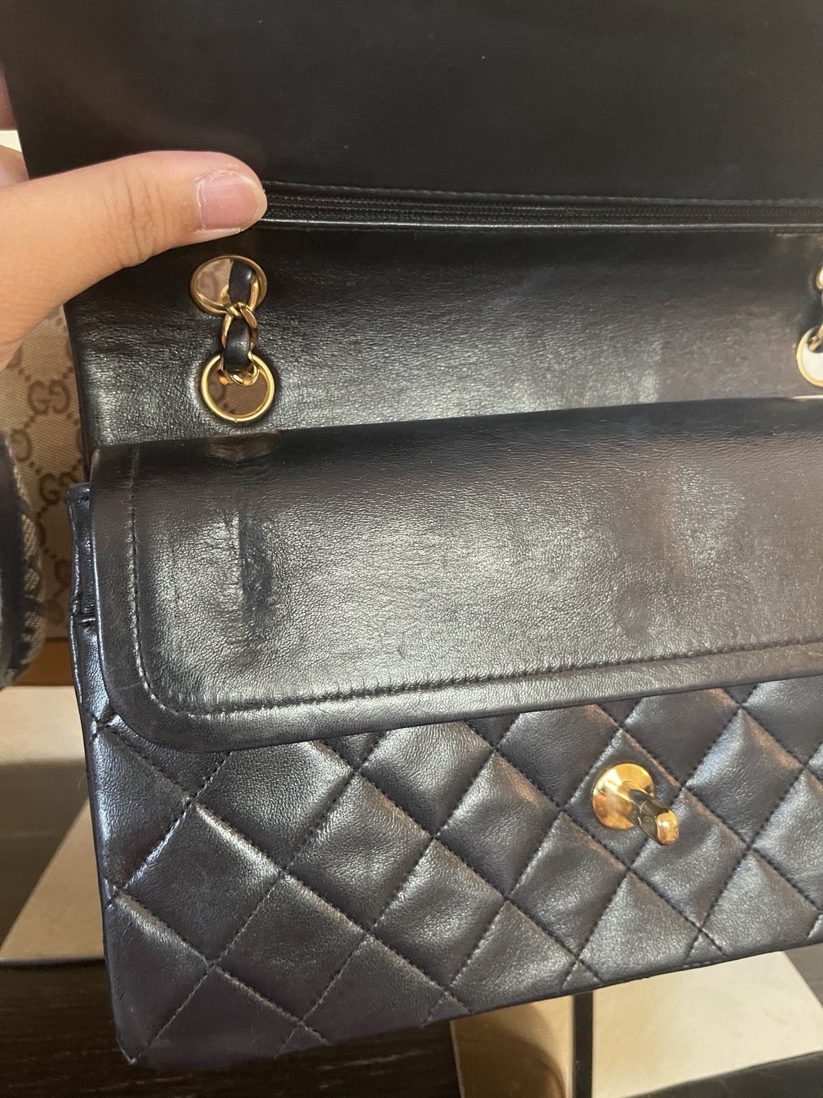 CHANEL Classic Medium Double Flap Bag In Black Quilted Lambskin with 24k GHW