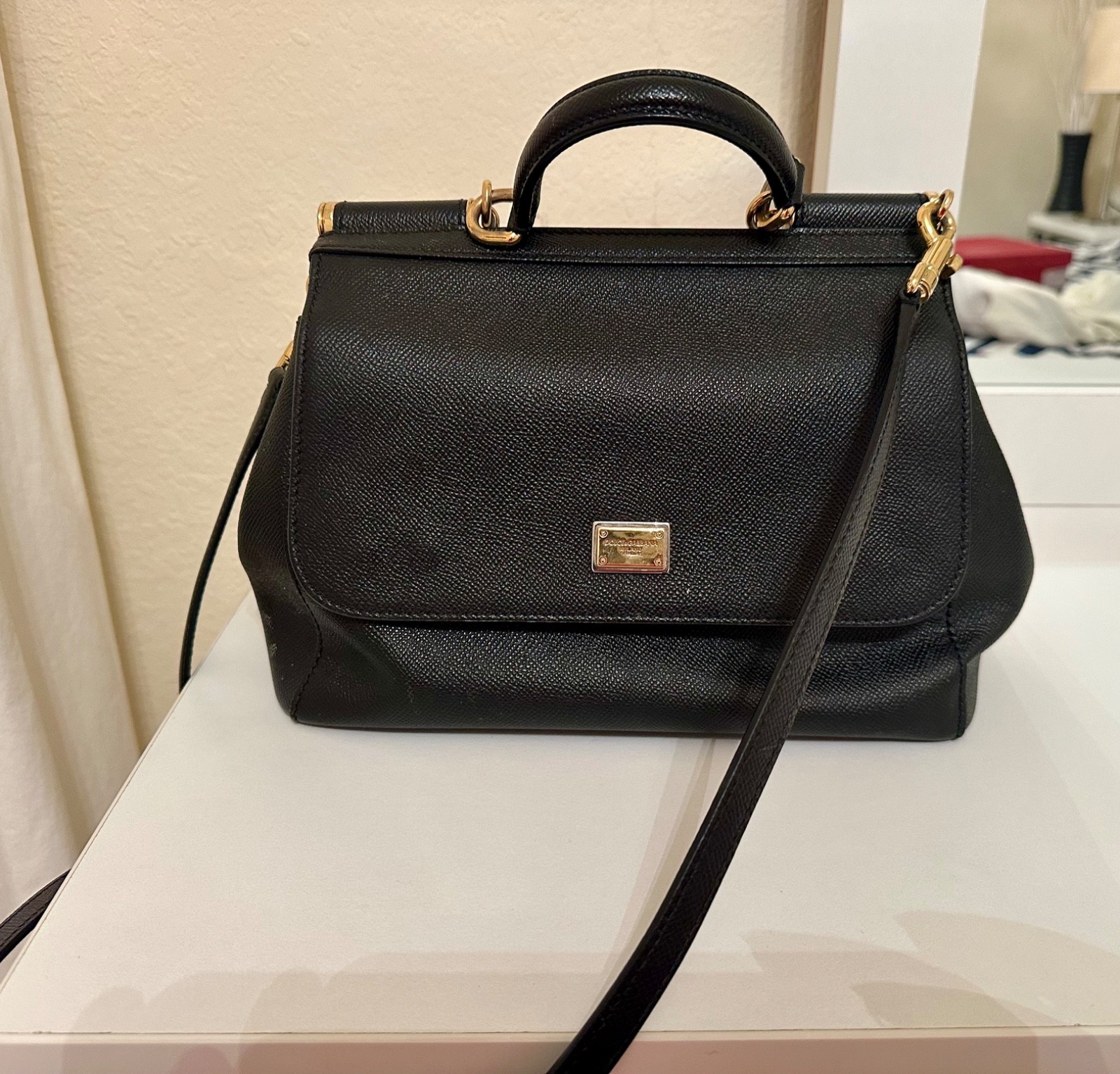Dolce&Gabbana Medium Sicily Leather Top Bag. Authentic. Used.